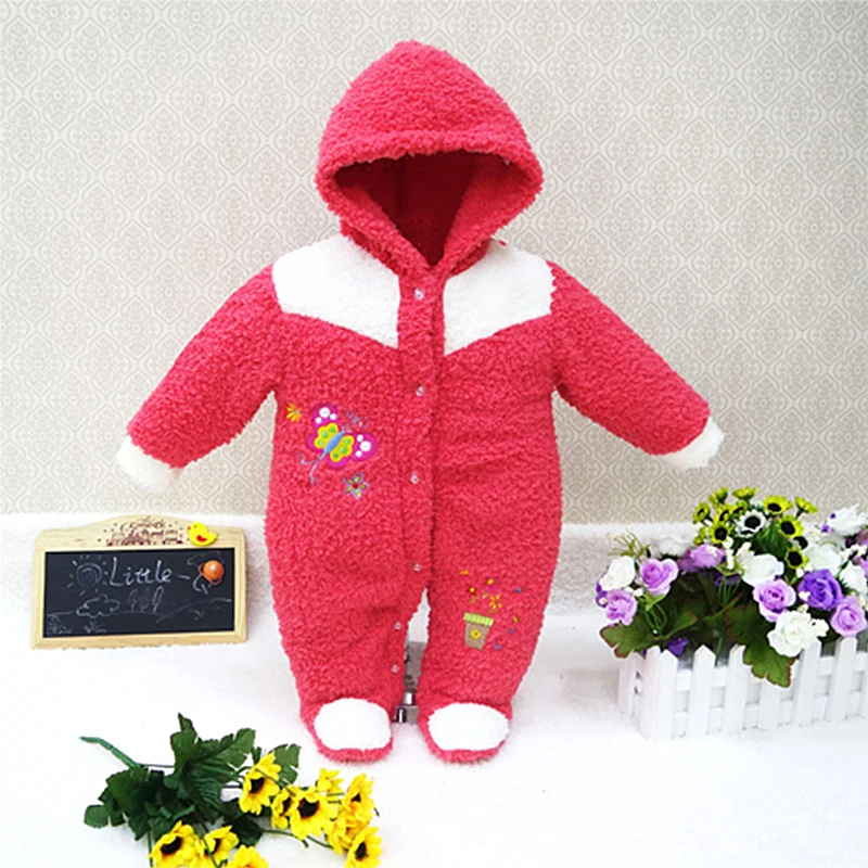AIEOE Mameluco Bebé Invierno Con Capucha - Traje De Nieve Polar Suave, Cremallera Completa