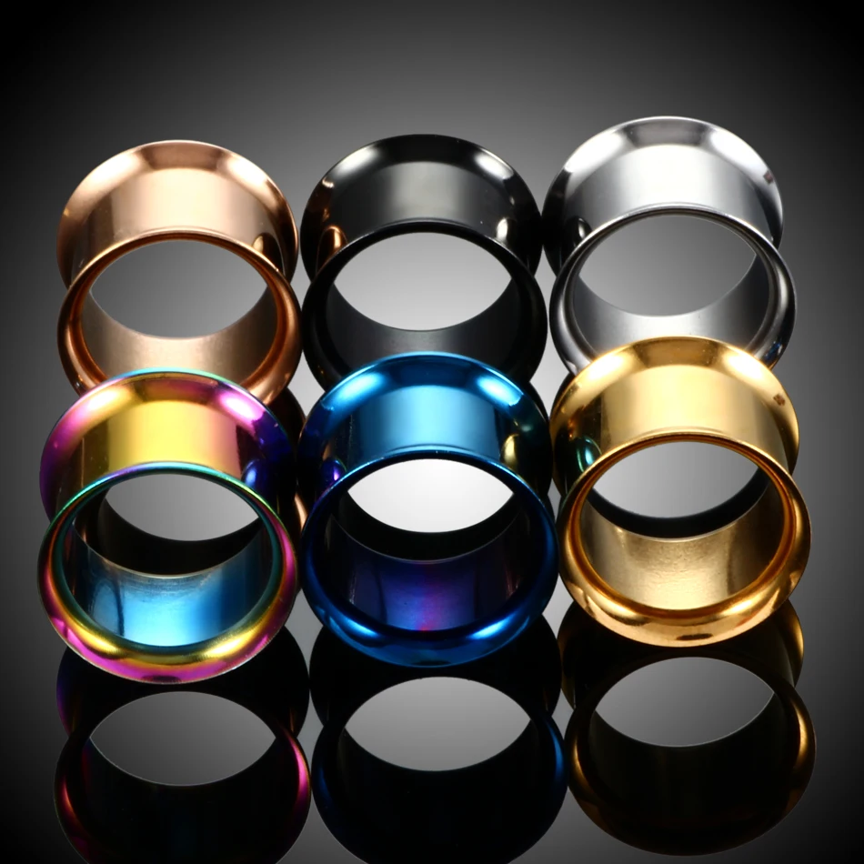 Piercing Jewelry Ear Piercing Jewelry Body Piercing Jewelry Body Jewelry 316l Surgical Steel Colorful Anodized Without Thread Double Flared Hollow Ear Flesh Tunnel Plug Ear Expander Gauge