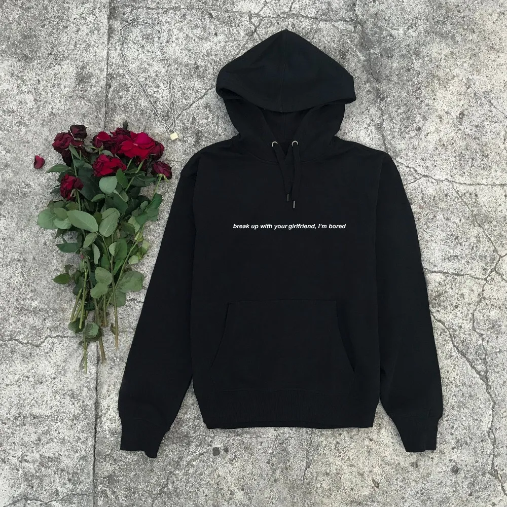 

New Season Aesthetic Slogan Vintage Pullover Goth Ourfit Break Up with Your Girlfriend Women Hoodie Grunge Tumblr Cotton