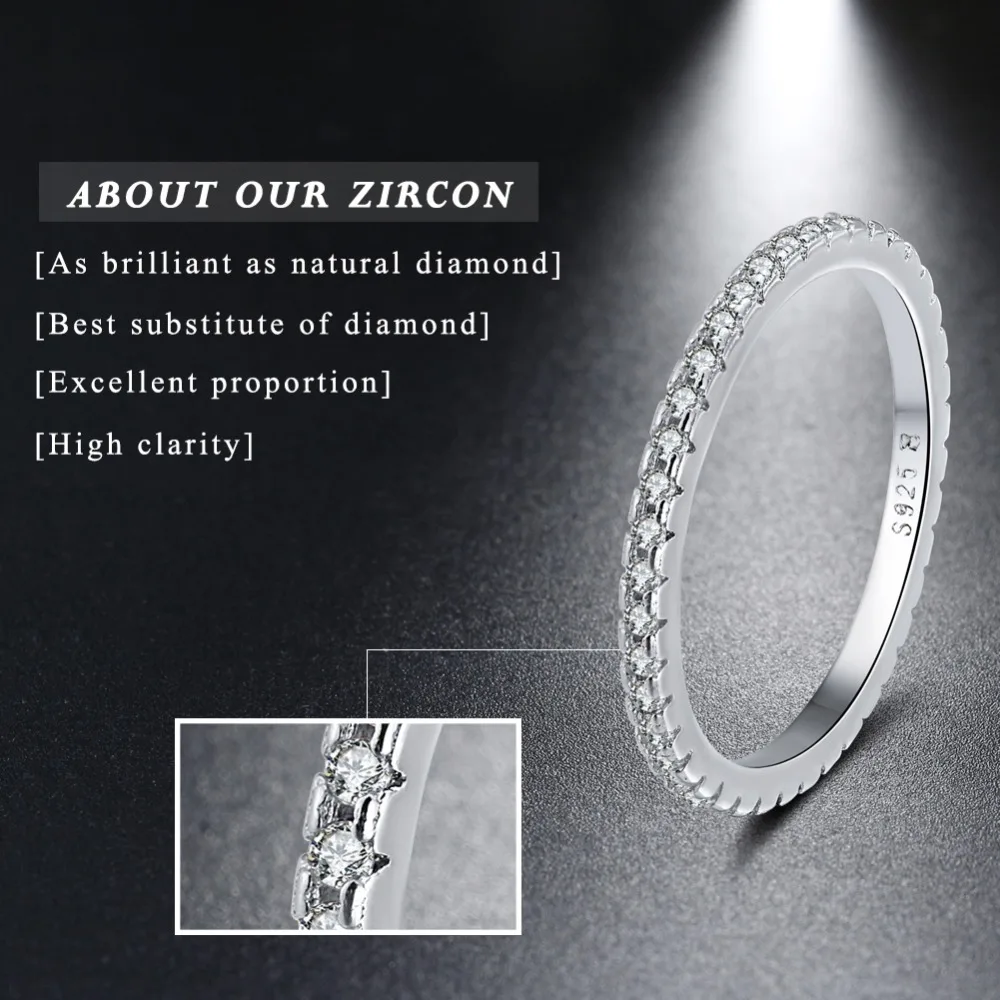 Effie queen, настоящее 925 пробы, серебряное кольцо, для женщин и мужчин, классическое, полностью проложенное, AAAA, циркон, обручальное кольцо, пара колец BR63