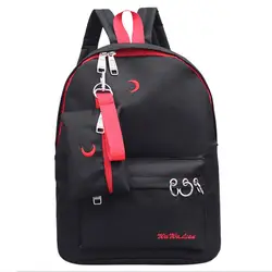 Фирменный дизайн, высококачественный водонепроницаемый рюкзак на молнии, школьная сумка для подростковый рюкзак с вышивкой Луны, рюкзак
