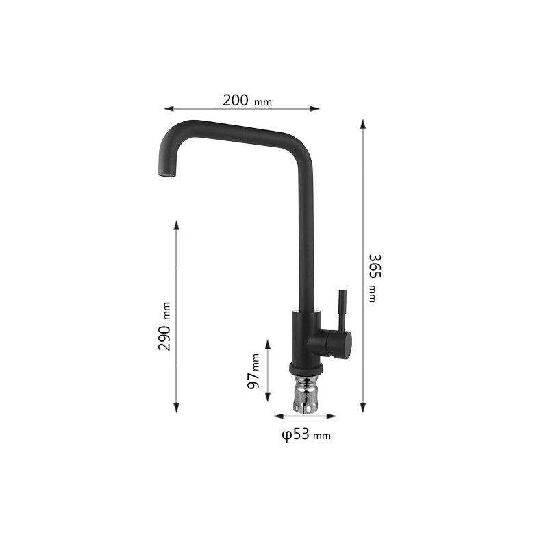Кухонный кран из нержавеющей стали с черным напылением раковина кран 360 Поворотный носик смеситель для холодной и горячей воды на бортике