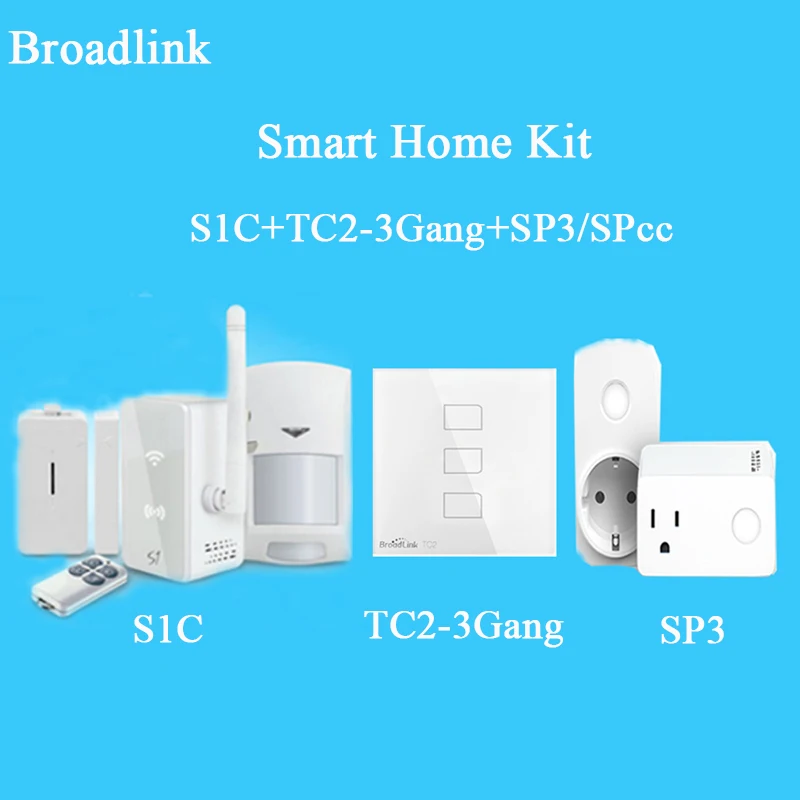 

Broadlink Smart home S1/S1C+ TC2 3 gang+Smart Socket Contros SP3/SP cc Smart Remote Controller via IOS Android
