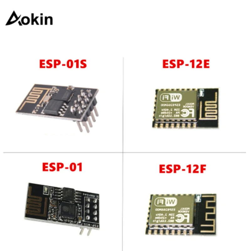 Aokin ESP8266 ESP01S ESP12F ESP-12E ESP-01 ESP-01S ESP01 ESP-12F удаленный последовательный Порты и разъёмы WI-FI Беспроводной модуль 3,3 V SPI для Arduino