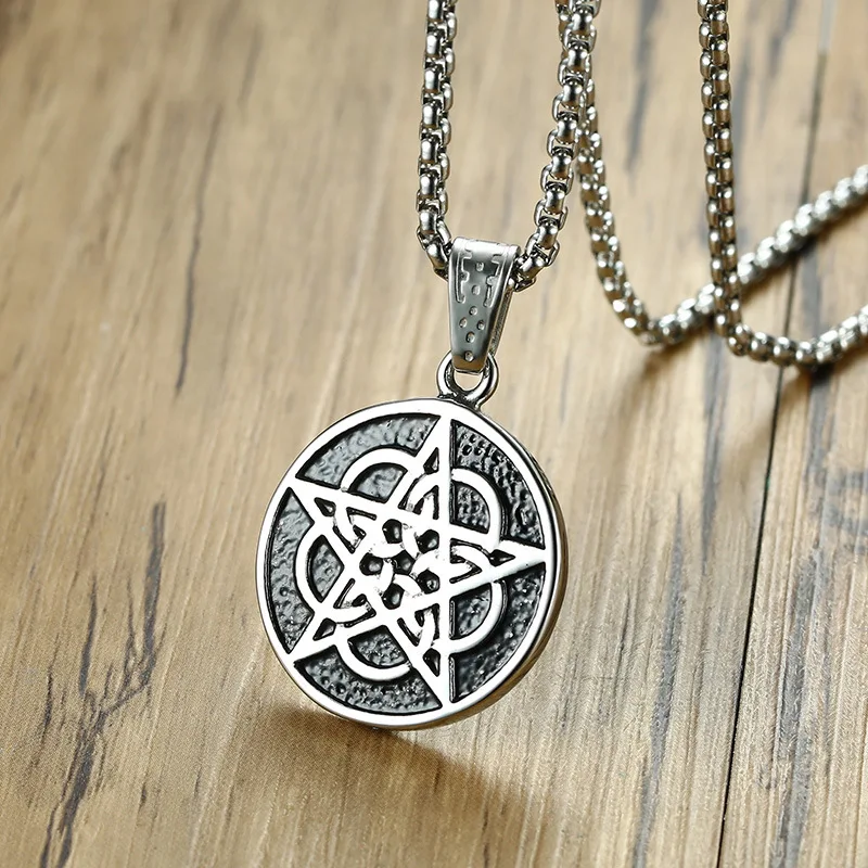 

LETAPI New Brand Silver Color Vintage 316L Stainless Steel Viking Pendant Necklace for Men