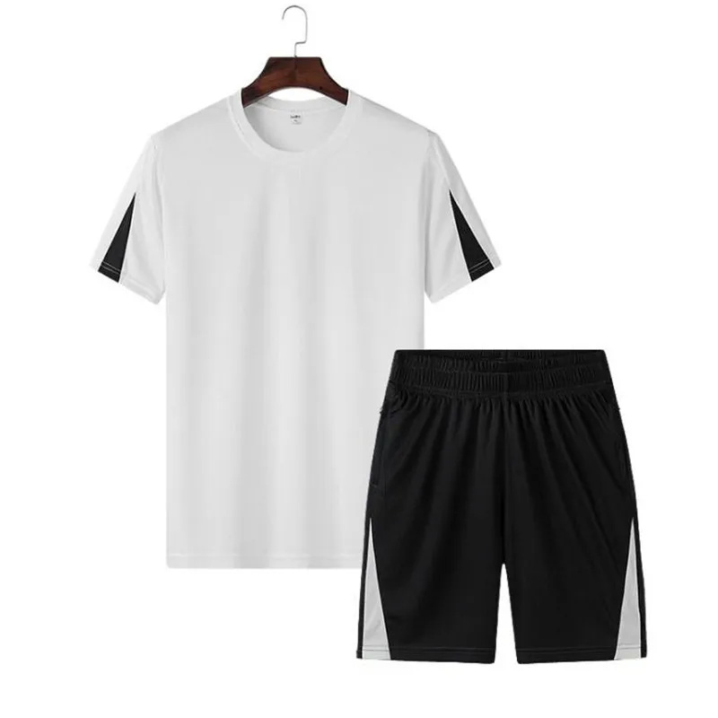 Новый Для мужчин шорты летние комплекты Повседневные комплекты одежды спортивная Для мужчин s Костюмы комплекты из 2 предметов футболка и