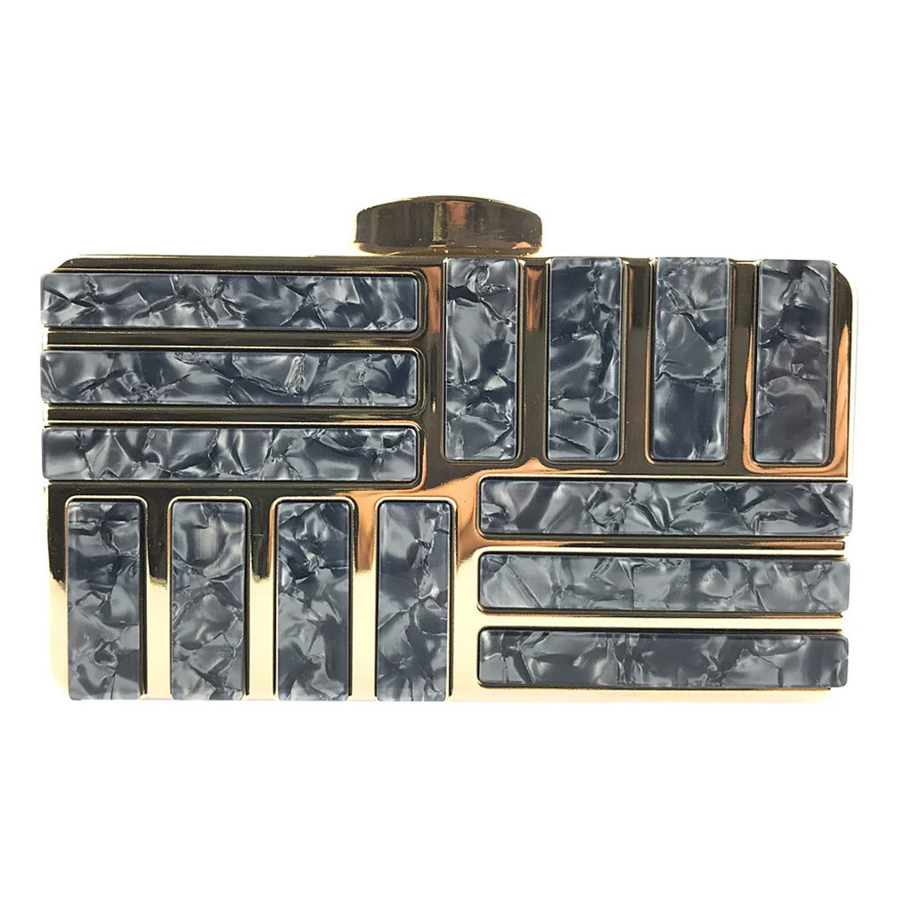 

Evening Bags Acrylic Material Handbag Clutches Evening Chain Metal Texture Crossbody Bags Party HandBag