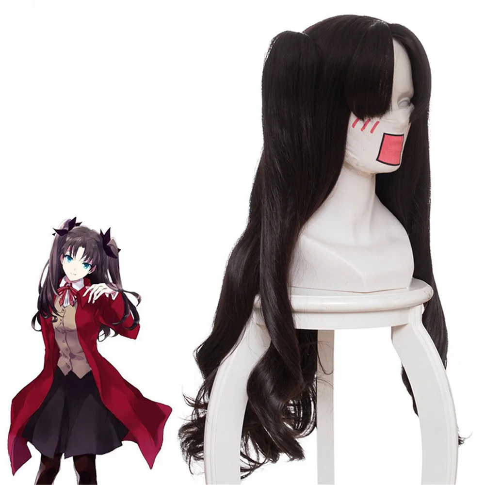 Игра Fate Stay Night Rin Tohsaka Косплей парики длинные волнистые, устойчивые к нагреву синтетические волосы Perucas Косплей парик+ парик