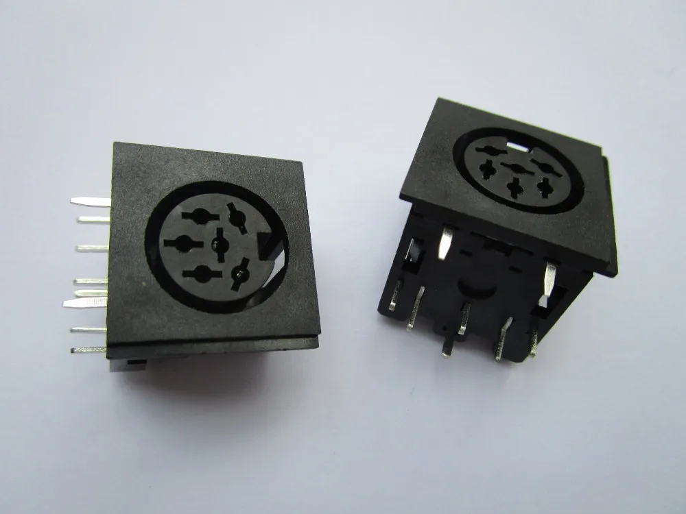 30 шт. круговой DIN разъем Женский S терминал 6 pin PCB Крепление разъем|connector pcb|pcb rf