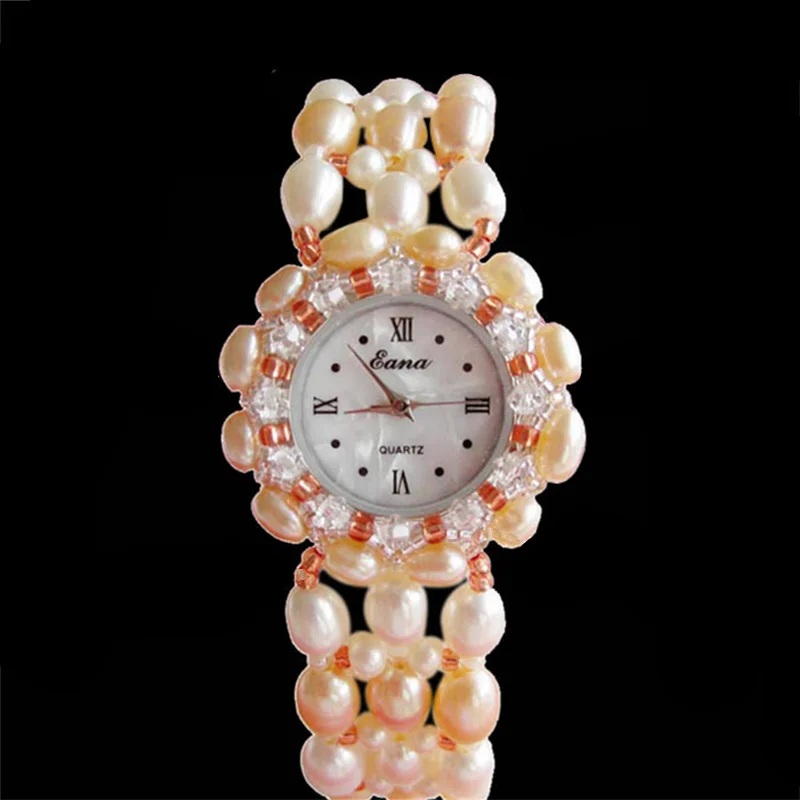 

GOOSUU Original Fashion Pearl Bracelet Band Wristwatches For Women Outdoor Vintage Lady Watch Crystal Pearl Luxury Reloj Mujer