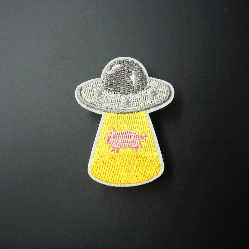 

UFO Size:4.0x5.2cm Badges Patch Jeans Bag Hat Clothes Apparel Sewing Decoration Applique Bagde Patches Accessories
