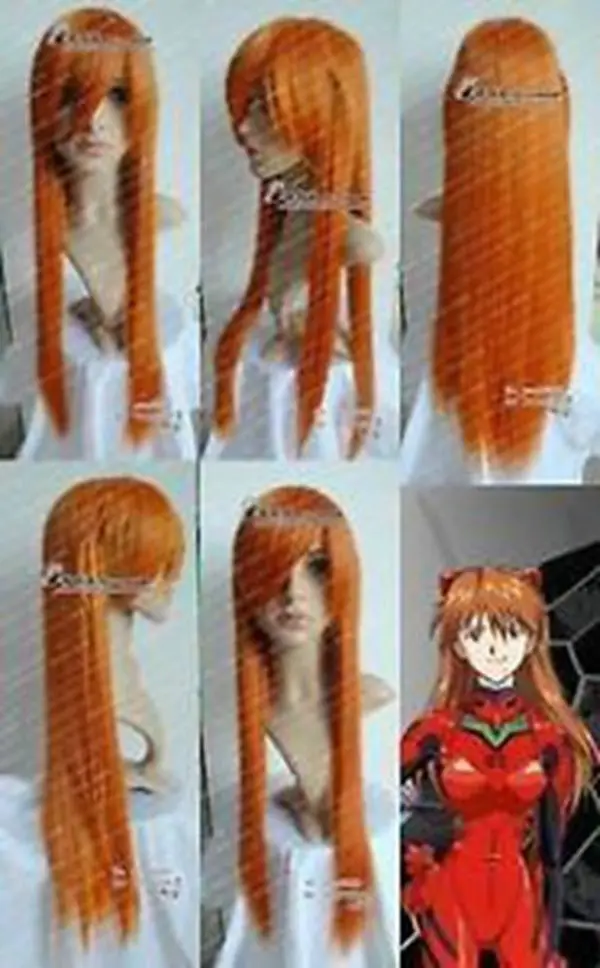 

EVANGELION ASUKA ORANGE straight cosplay wig long 80CM