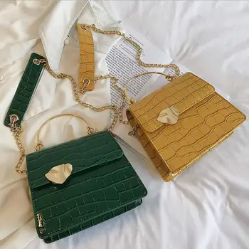 

Elegant Female Metal Ring Tote bag 2019 Summer New High Quality PU Leather Women's Designer Handbag Chain Shoulder Messenger Bag