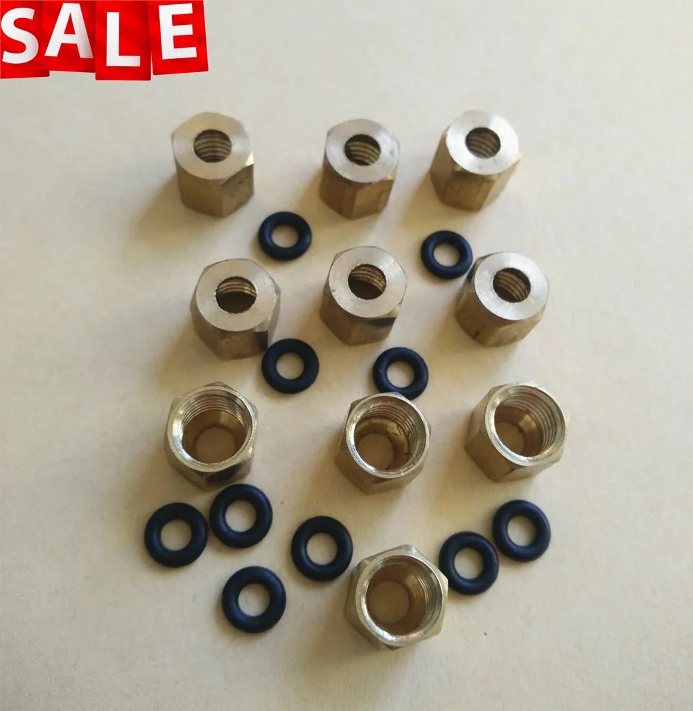 

Solvent plotter printer damper adapter dx4 dx5 dx7 head metal screw Copper nuts with O rings ink tubes pipe connector adapter