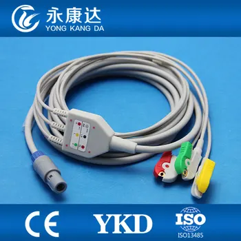 

Biolight M12 Creative PC9000S 3leads ecg cable and leadwire, 6pin