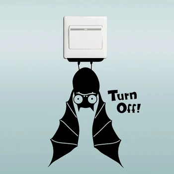 

Creative Bat Switch Sticker Cartoon Animals Halloween Decoration Vinyl Wall Stickers For Kids Rooms Bedroom Home Decor