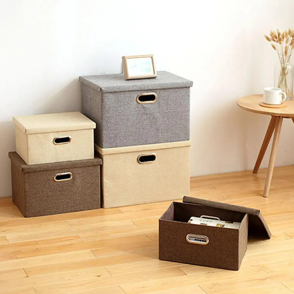 Folding Square Storage Utility Box Fabric Cube Drawer Organizer