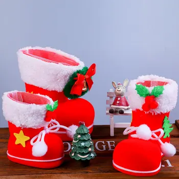 

1 x Cute Christmas boots shoes penholder Pen Holders Stationery Holder Candy bag School Office Supplies children Christmas gift