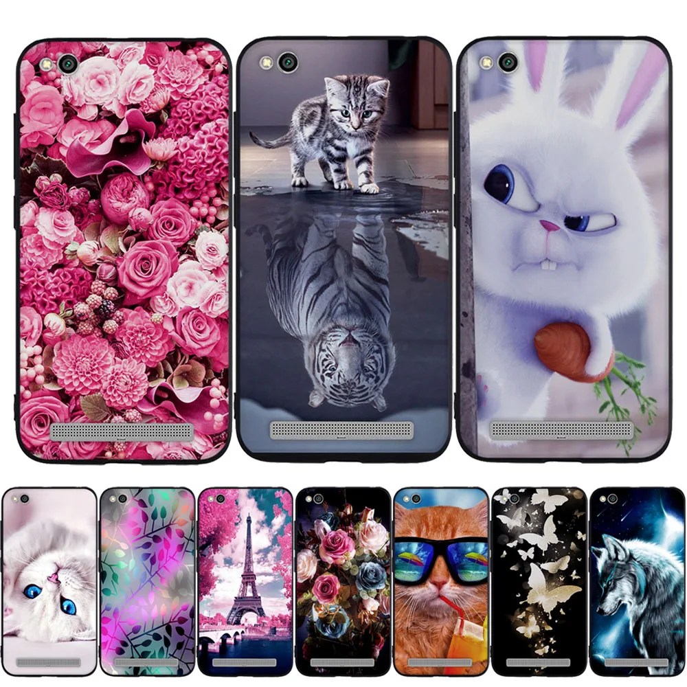 

FOR Xiaomi Redmi 5A Case Silicon Cartoon Back Cover FOR Case Xiaomi Redmi 5A Clear bumper Cat Funda For Redmi5A Phone Cases