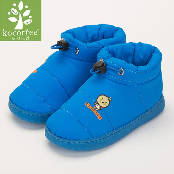 Kocotree/Зимняя Детская домашняя обувь; домашняя хлопковая обувь для мальчиков и девочек; детские короткие ботинки; теплые тапочки для спальни с деревянным полом - Цвет: blue