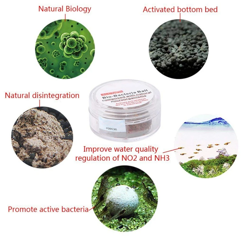 

3pcs Nitrobacteria Bio Bacterial Ball Clean Water For Aquarium Fish Tank Pond Aquarium water purifying agent PY