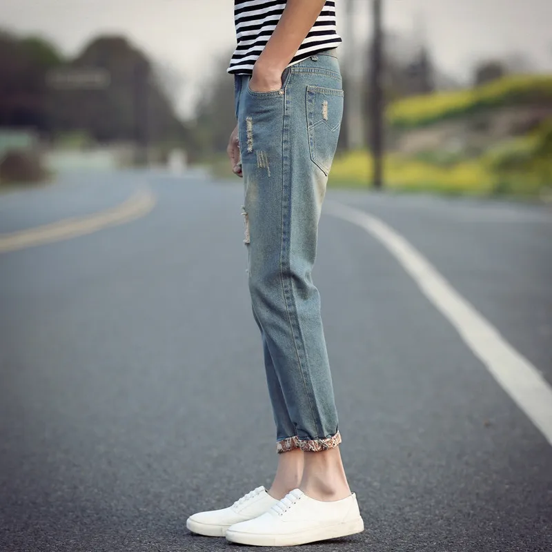 YASUGUOJI new 2018 vintage blue jeans 