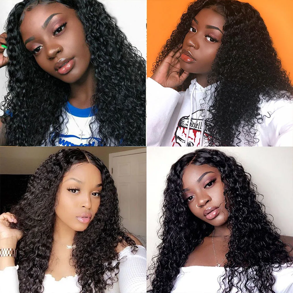 SimBeauty Brazilian Remy Hair 4*4 Silk Top Wig Lace Front Human Hair Wigs Preplucked Curly Human Hair Wig Full Lace Wigs FullEnd