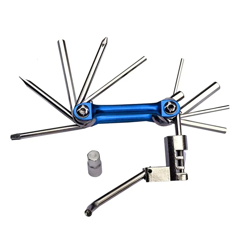 

11 in 1 bicycle repair kit hex wrench screwdriver bottle opener multi-tool durable steel tools A55