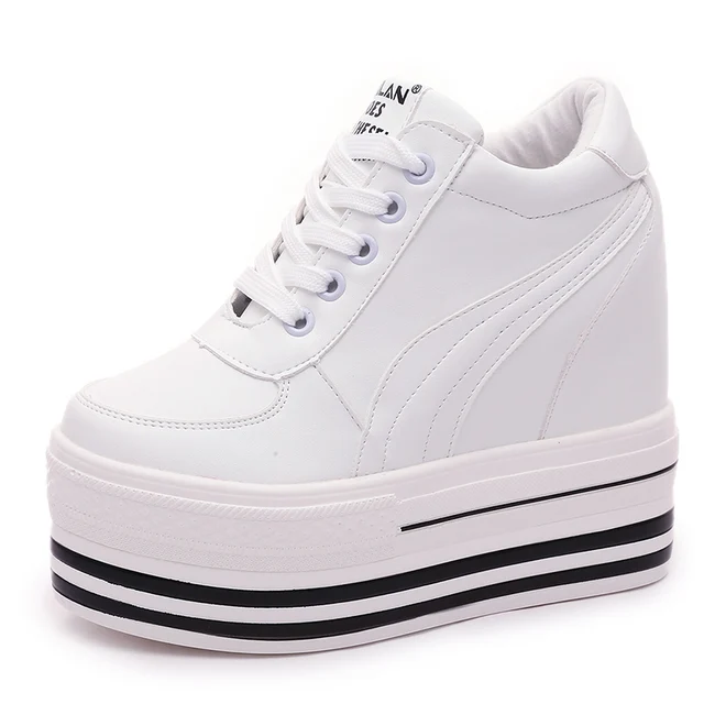Sport In Altezza Cuneo High Cuoio Genuino Piedi Scarpe Skateboard Piattaforma Crescente Skateboarding Di Donne Stivali Top Sneakers 3Aj4q5RL