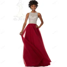 Kristall Perlen Robe De Soiree 2017 Lange Formale Burgund Prom Dresses Sexy Party Abendkleider Vestido De Festa