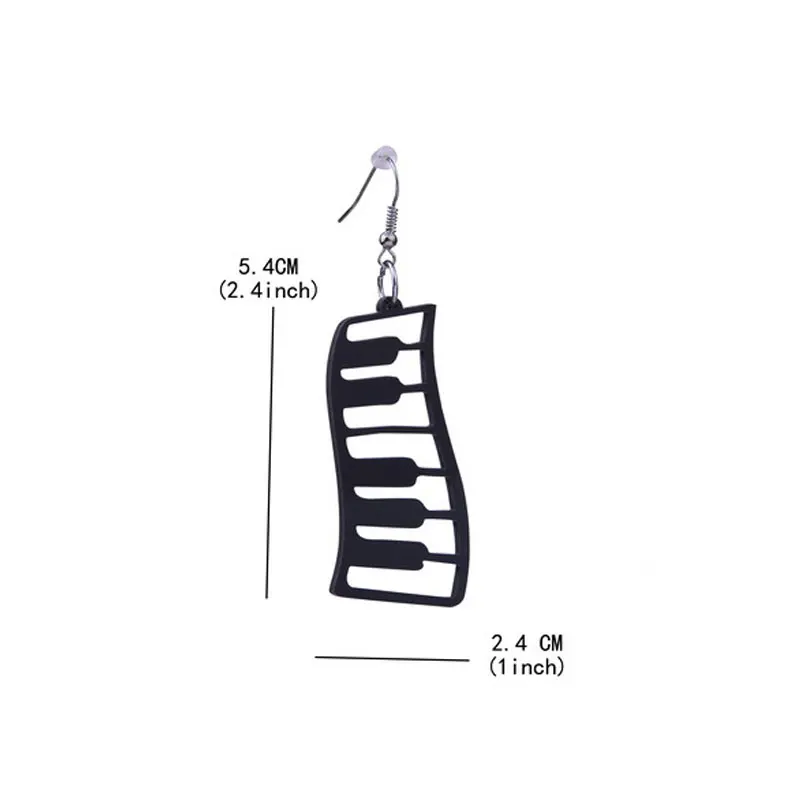 Новинка, крутой дизайн, черное пианино, красочные серьги с музыкальной символикой, Женские аксессуары, большие длинные акриловые серьги для ключей, Brincos Grandes