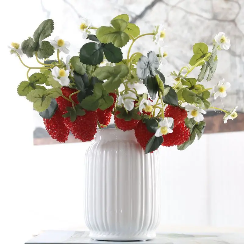6 Heads 1pcs Acrylic Strawberry artificial fruit flowers for party home garden Floral decor decoration fake flower 52089 6 Heads 1pcs Acrylic Strawberry artificial fruit flowers for party home garden Floral decor decoration fake flower 52089