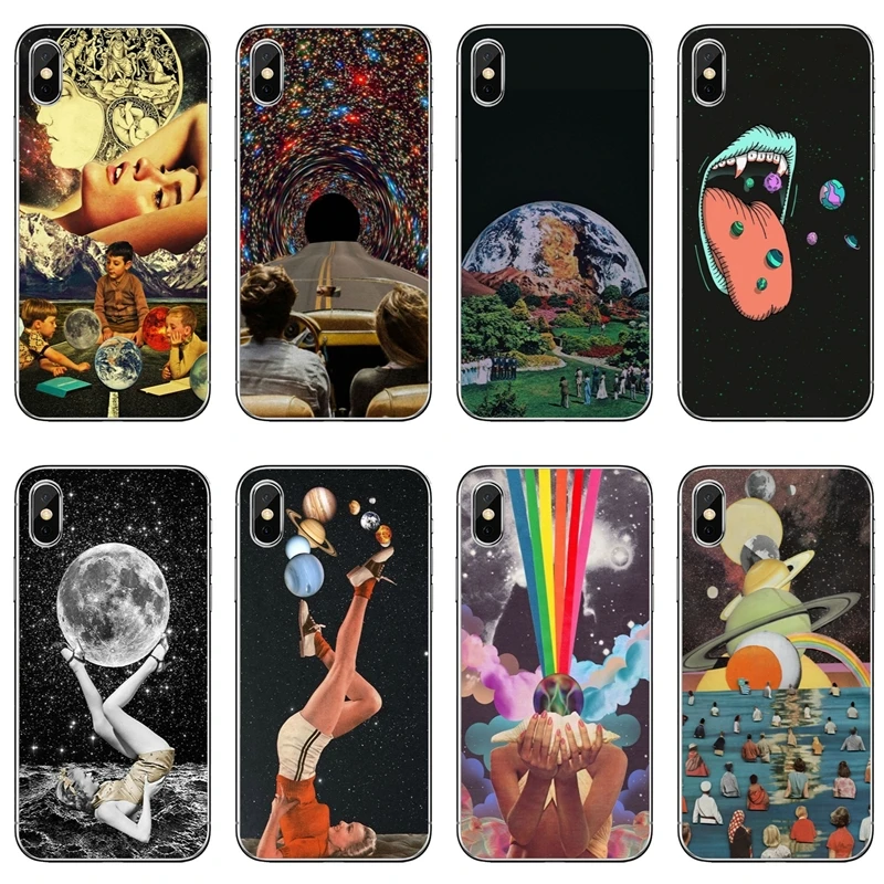

Vintage Trippy Art Aesthetic phone case For Samsung Galaxy J8 J6 J4 Plus Prime J7 J5 pro J3 J2 2018 2017 2016 soft cover