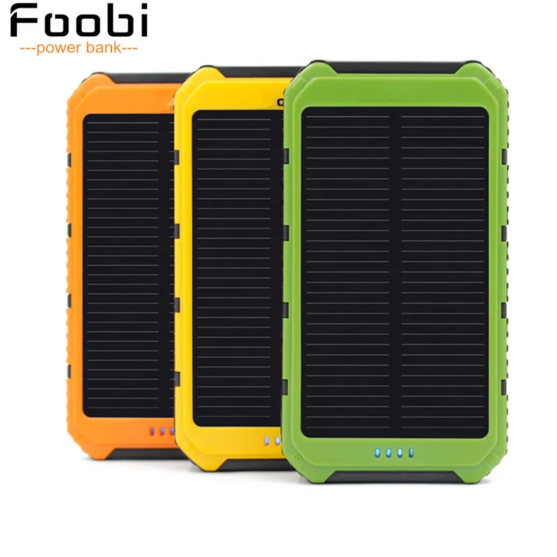 Solar Charger Portable Solar Power Bank 10000mAh Dual USB Battery Charger External Backup Power Pack for Cellphone iPad Camera