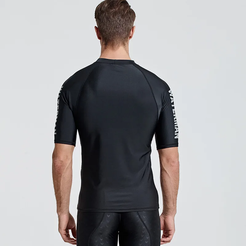 Sbart-Men's Surf Rash Guards Short Sleeve Diving Suit Anti-UV Swimming Surfing Snorkeling Beach Swimsuit Male Quick-Dry T-shirts