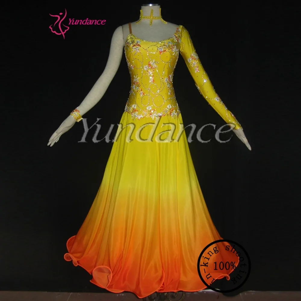 Satin Fabric Dancing Dresses For Ballroom Dance Competition For Sale B