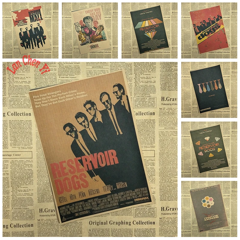 

Reservoir Dog Classic Retro Movie Kraft Paper Poster Bar Cafe Dining room Decorative Paintings Quentin Tarantino
