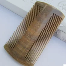 Натуральное зеленое сандаловое дерево ручной работы супер частые зубцы деревянные расчески не статические, карманный гребень борода для причесывания и укладки волос инструмент