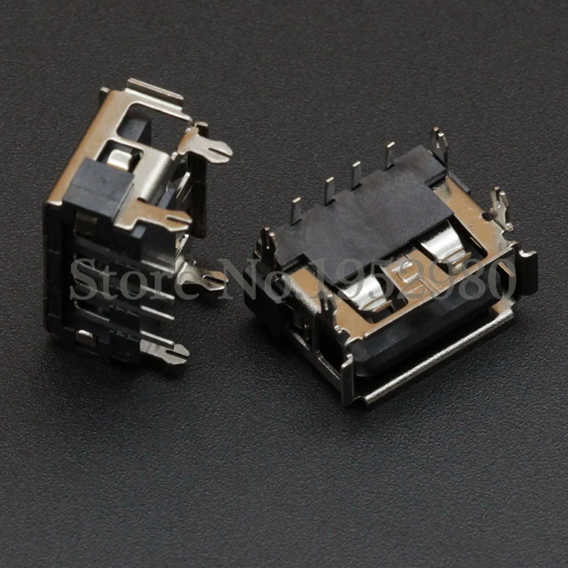 

New 10PCS 2.0 USB Connector Adapter DIP Female Socket 4 Feet 10.0mm High 4 Pin with Brim RoHS