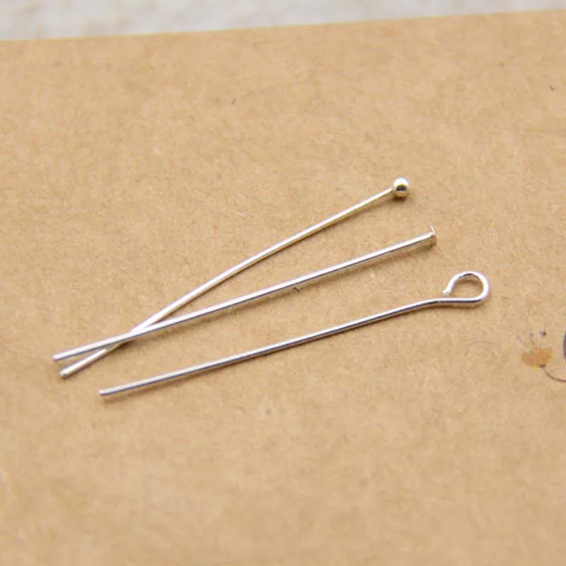10pcs Real Pure Solid 925 Sterling Silver Needle Pins for DIY Jewelry Making Findings Earring Necklace Connector Part Base