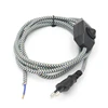 AC 220-250V EU Plug Power Cords With Dimmer Switch Flex Fabric Braided Covered Cable Electrical Power Cable 1