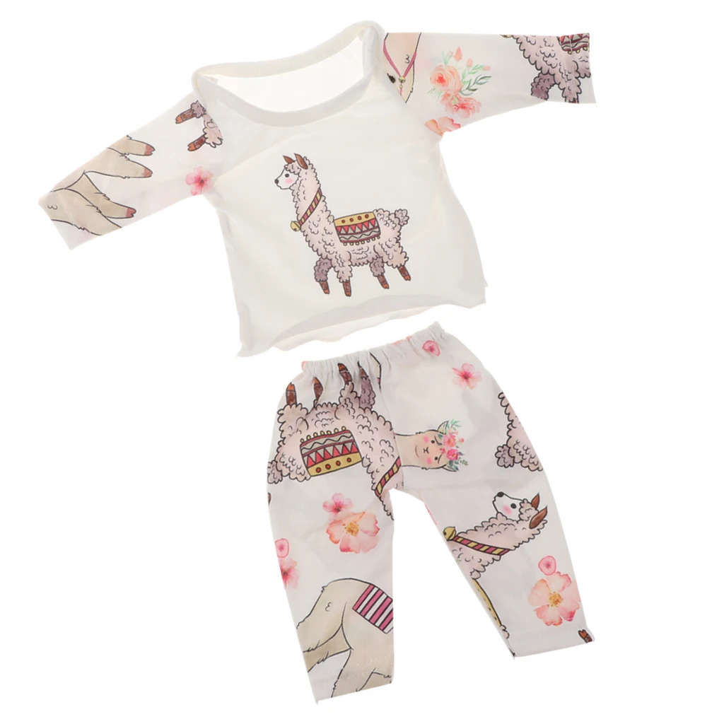 Adorable Cotton Nightgown Pajamas Clothes Suit for 18inch American Doll Doll for 16-18inch Baby Doll Reborn Doll
