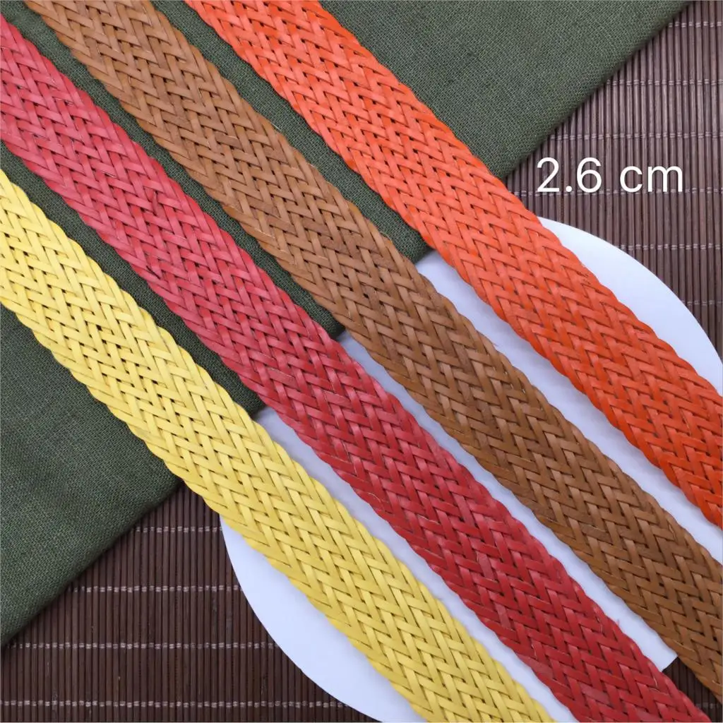 

2.6cm Color Imitation leather woven national wind ribbon lace with lace wrapping strip fabric diy garment Accessories 5yards