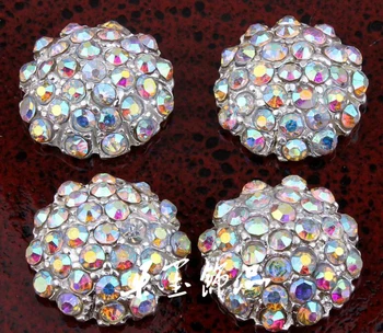 

30pcs/lot 18MM Starburst Crystal AB Button For Rhinestone Flatback Wedding Button Embellishment