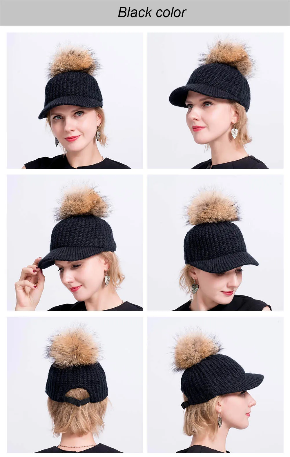 hat with pompoms color 3