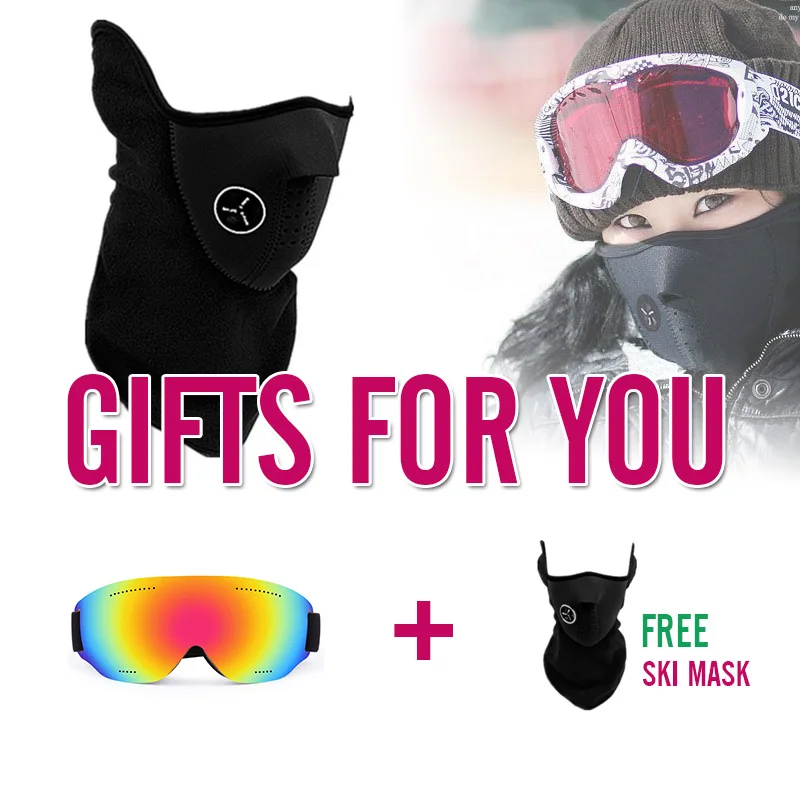 Onedoyee esquí UV400 máscara de esquí hombres mujeres nieve Snowboard gafas para principiantes con regalo libre mascarilla