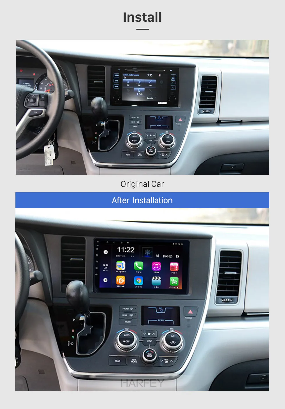 Excellent Harfey Stereo HD GPS Navi 8 core 9" Head Unit Android 8.1 For TOYOTA Sienna 2015 Autoradio Player Support Steering Wheel Control 2 Excellent Harfey Stereo HD GPS Navi 8 core 9" Head Unit Android 8.1 For TOYOTA Sienna 2015 Autoradio Player Support Steering Wheel Control 2