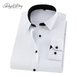 2019 Новое поступление мужская рубашка с длинными рукавами белая Модная Повседневная Формальная рубашка мужская брендовая мягкая camisa masculina