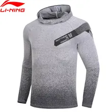Li-Ning/мужские баскетбольные футболки с длинными рукавами, приталенные, градиентные, удобные, с подкладкой, спортивные топы с капюшоном ATLP017 CJFM19
