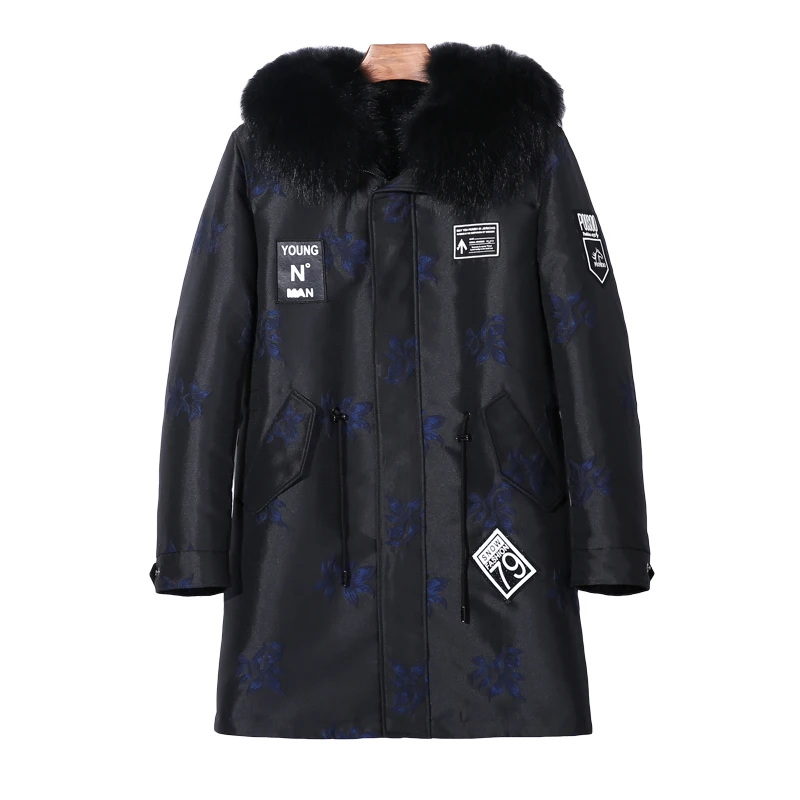 Мужская зимняя парка с воротником из меха енота подкладка верхняя одежда|jacket